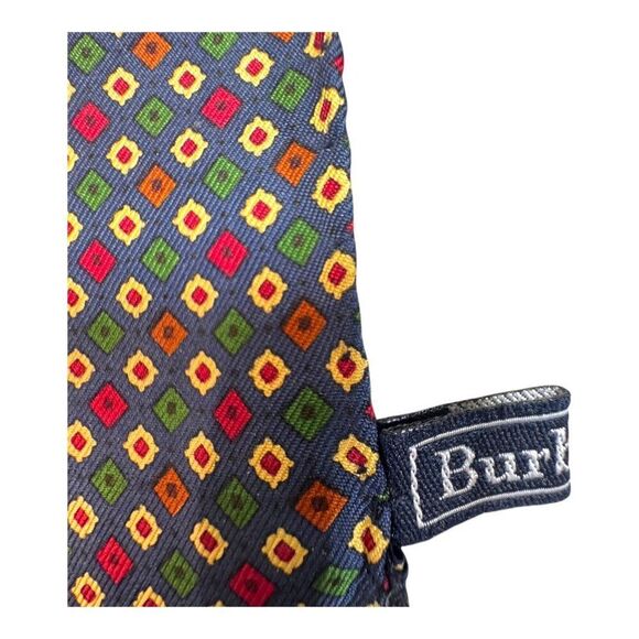 Burberry Vintage Italy-Made 100% Silk Pocket Square Handkerchief Scarf Geometric - Picture 7 of 8